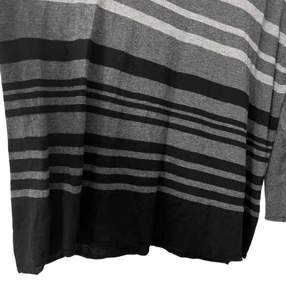 Vince Womens Gray Black Striped Merino Wool Blend Oversized Sweater Size Medium - Picture 4 of 7